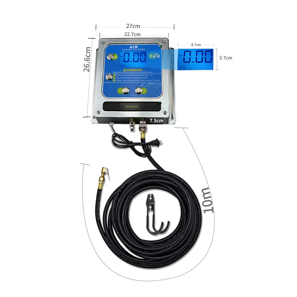 SEAPENG DP-Q07 Wall-Mounted Aluminum Tire Inflator - Image 2