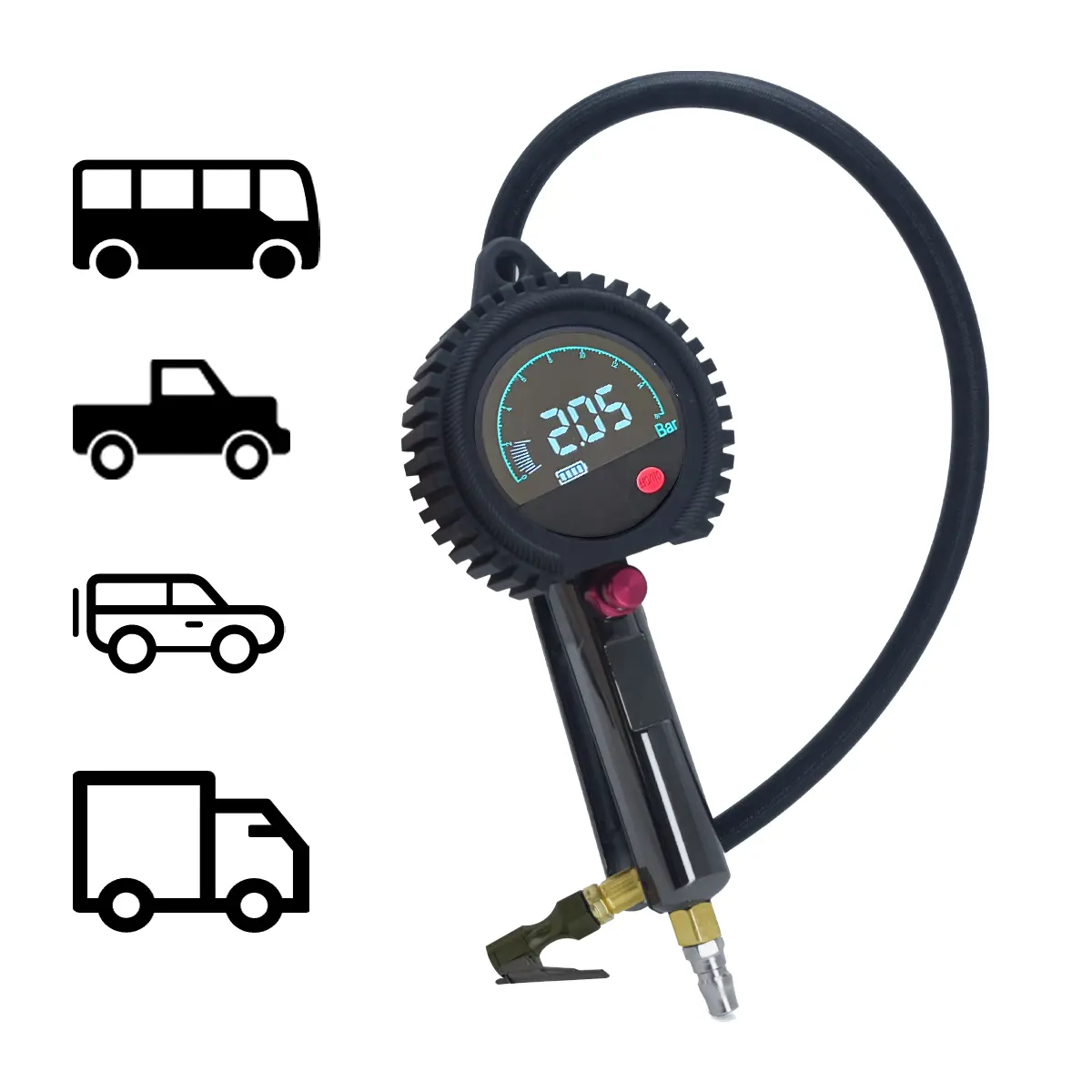 SEAPENG TB-801 Rechargeable Digital Tire Inflator Gauge, 5-230 PSI - Image 6